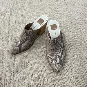Snake skin mules